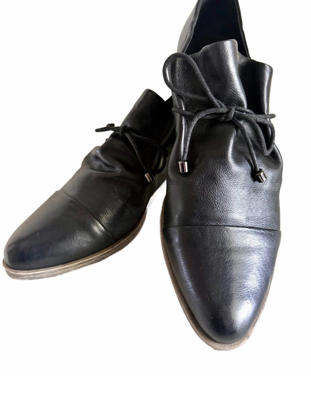Django & Juliette  Black Leather kotty Lace-Up Dress Shoes 8.5